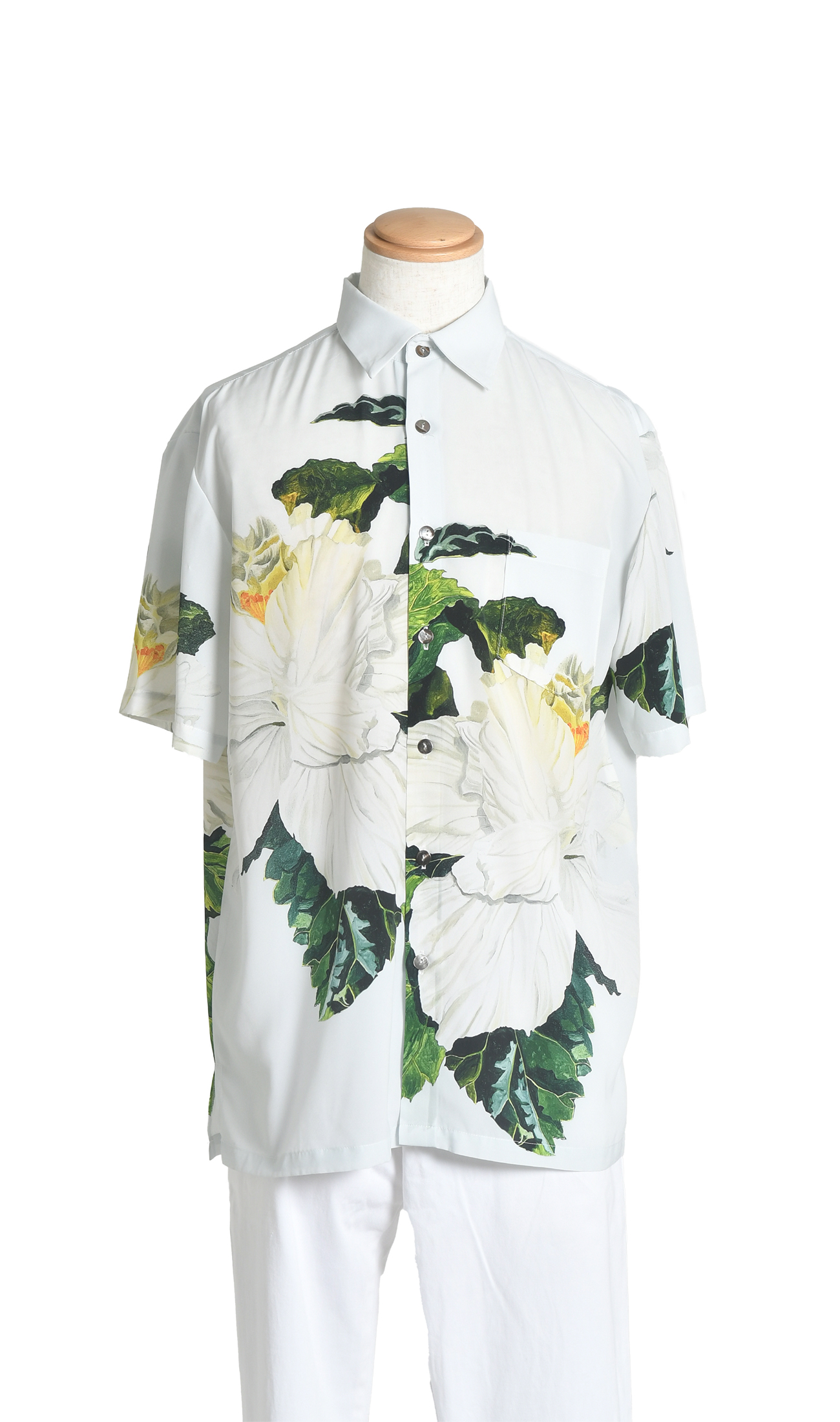 MARIAGE | メンズシャツ | Hibis White(base white)