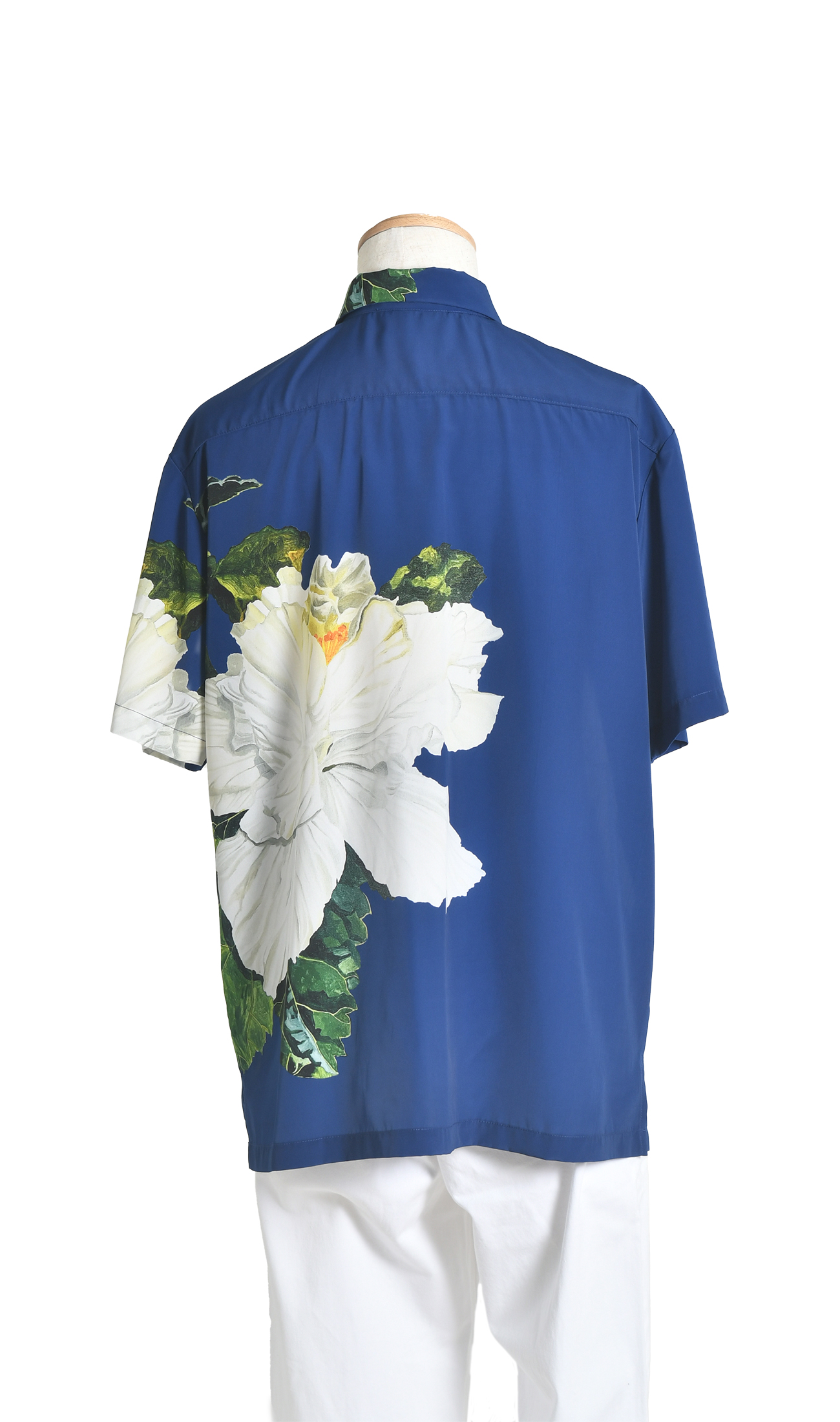 MARIAGE | メンズシャツ | Hibis White(base navy)