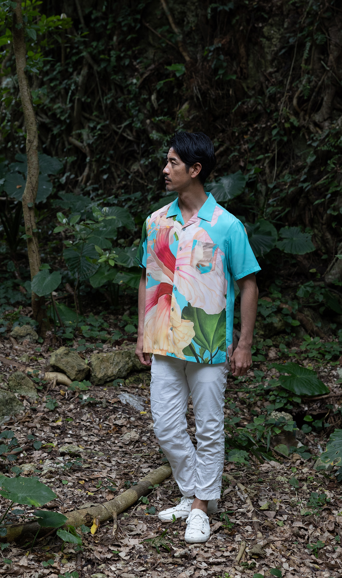 MARIAGE | メンズ開襟シャツ | Pollen turquoise