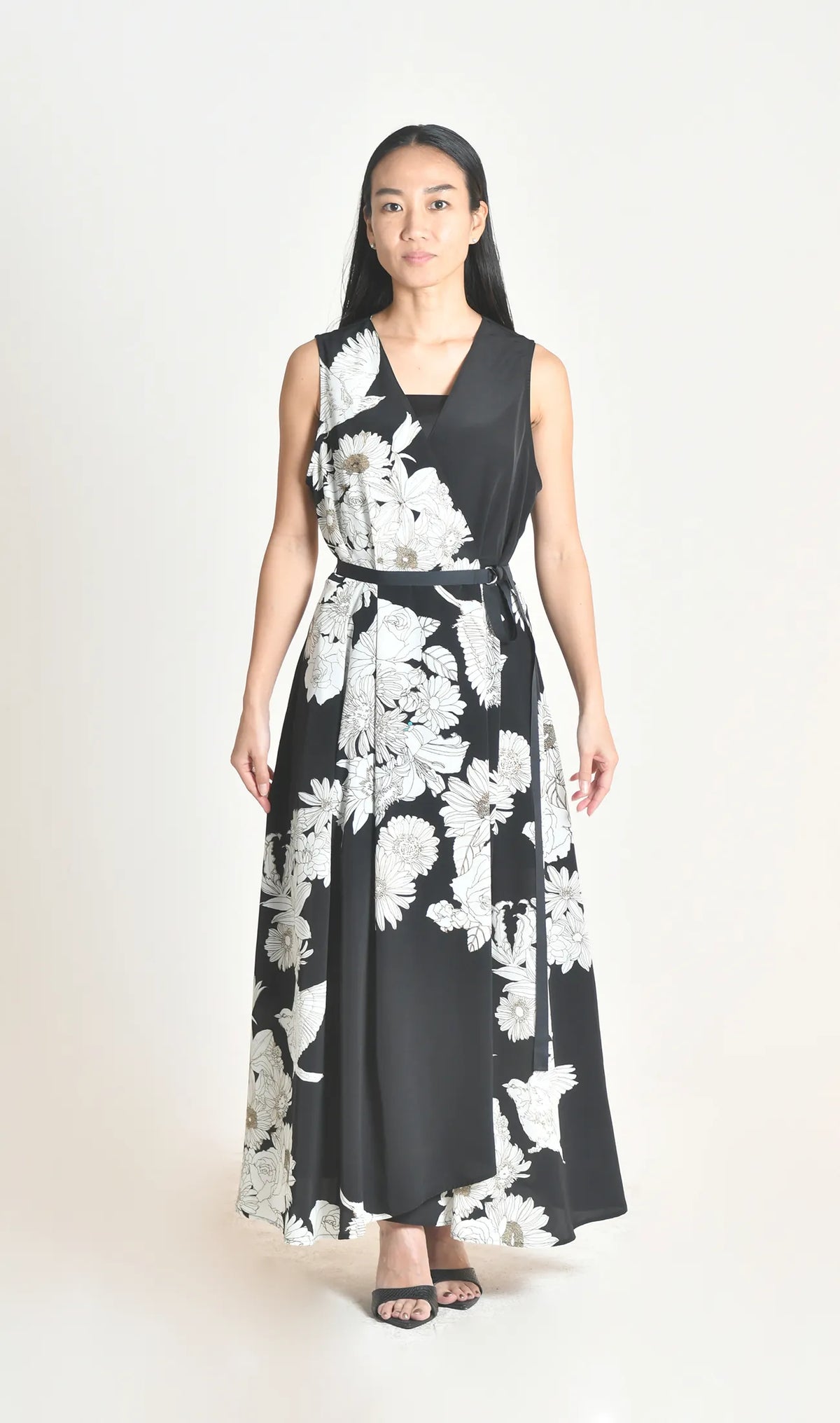 【注意事項あり】taion OKINAWA ノースリーブワンピース ノースリーブカシュクールフレア | Bouquet