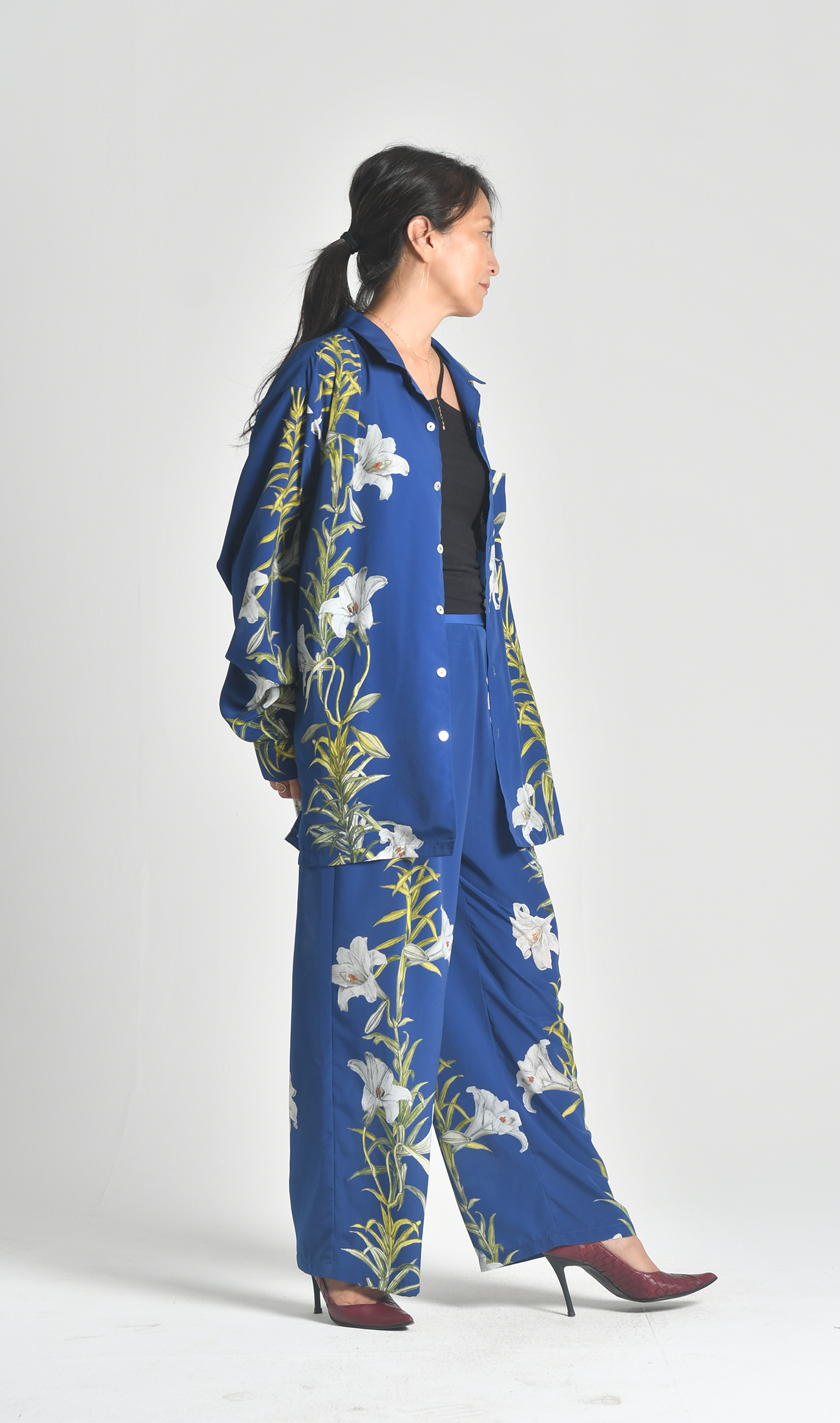 オーバーシルエットロングスリーブセットアップ |  Trumpet lily - indigo